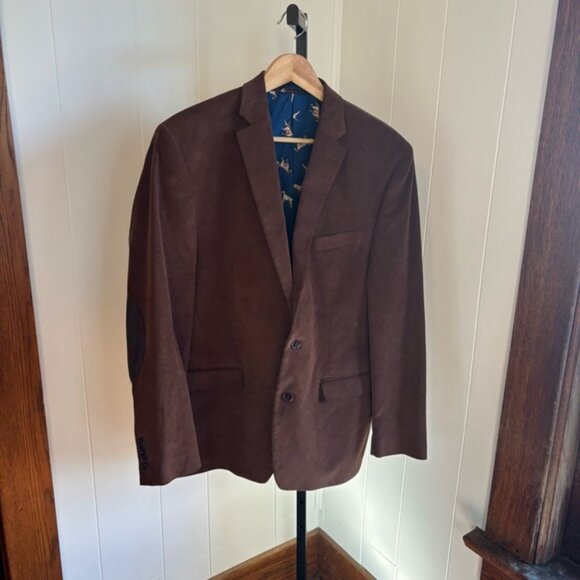 Lauren Ralph Lauren Brown Stretch Corduroy Sport Coat Men’s 44R Elbow Patches - Picture 2 of 10